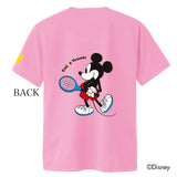 【ユニセックス】ミッキーマウス テニス ドライTシャツ ライトピンク