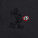 【レディース】ミッキーマウス ラインストーン・ポロシャツ ブラック