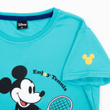 【30％OFF】【レディース】ミッキーマウス テニス ドライTシャツ アクアブルー