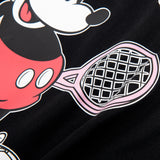 【レディース】ミッキーマウス テニス ドライTシャツ ブラック