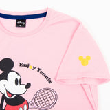 【レディース】ミッキーマウス テニス ドライTシャツ ライトピンク