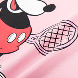 【レディース】ミッキーマウス テニス ドライTシャツ ライトピンク