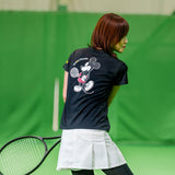 【レディース】ミッキーマウス テニス ドライTシャツ ブラック